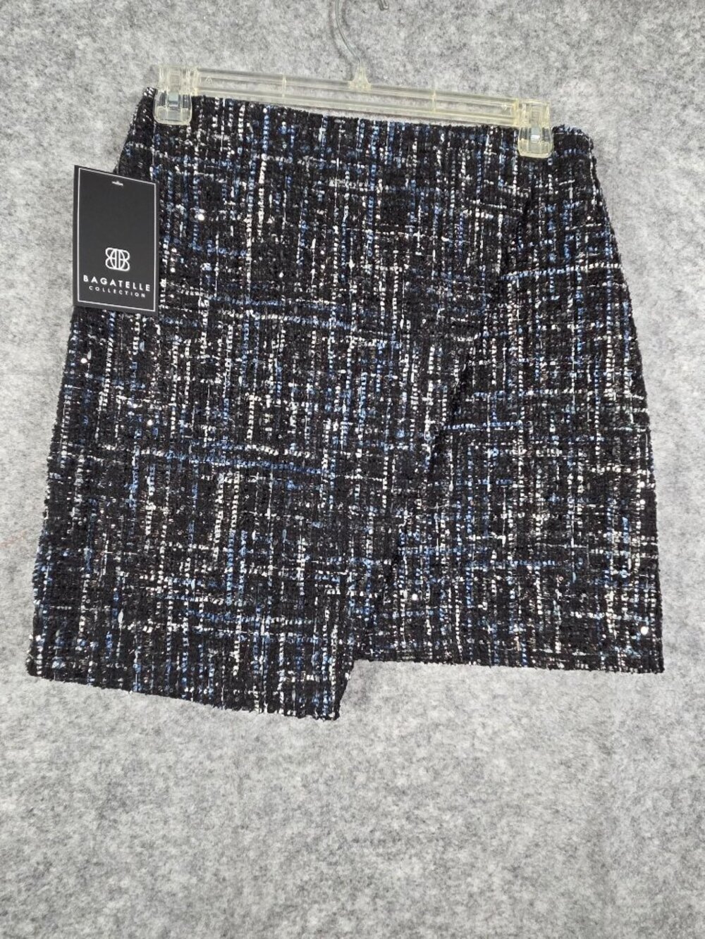 Bagatelle Collection NWT Tweed Skirt Black Blue Size Medium Retro Glam Office